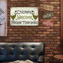 30x20cm Chicken Animal Print Rectangular Metal Retro Tin Drawing Flat Style