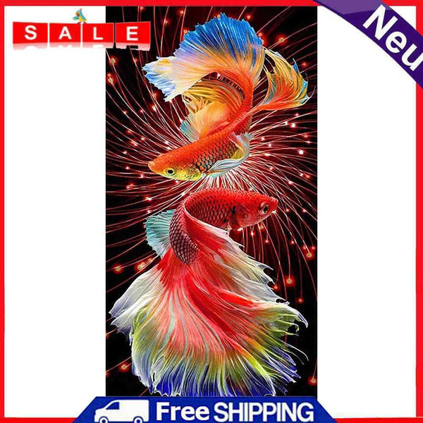 11CT Full Cross Stitch Pair of Koi Counted DIY Needlework Animal Wall Art Crafts