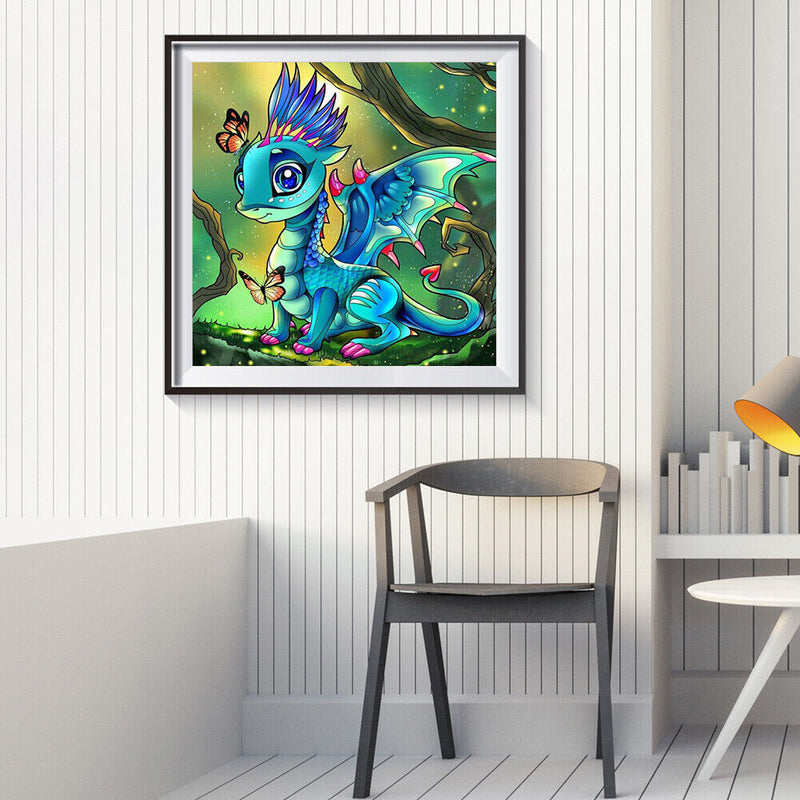 5D DIY Diamond Painting Cartoon Dragon Full Round Drill Mosaic Picture Decor Kit