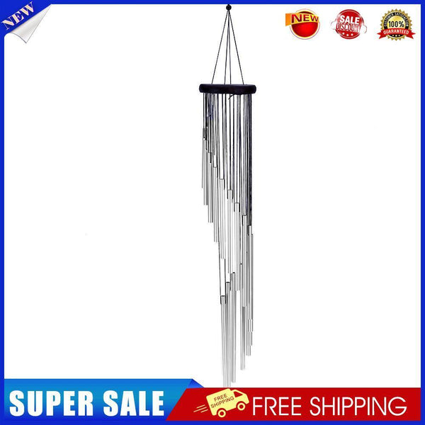 18 Tubes Wind Chime Yard Garden Outdoor Living Wind Chimes Decor (Silvery)