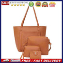 4pcs/set Shoulder Handbags Leather Women Crossbody Clutch Card Bags (Brown)