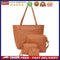 4pcs/set Shoulder Handbags Leather Women Crossbody Clutch Card Bags (Brown)