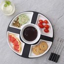 Hot White Dishes Forks Ceramic Pot Chocolate Fondue