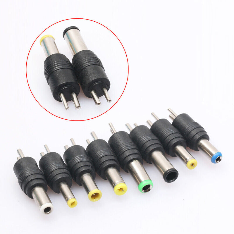 1Set 8Pcs Universal 2Pin Plug Charger Tip AC/DC Power Adapter for Notebook Newly