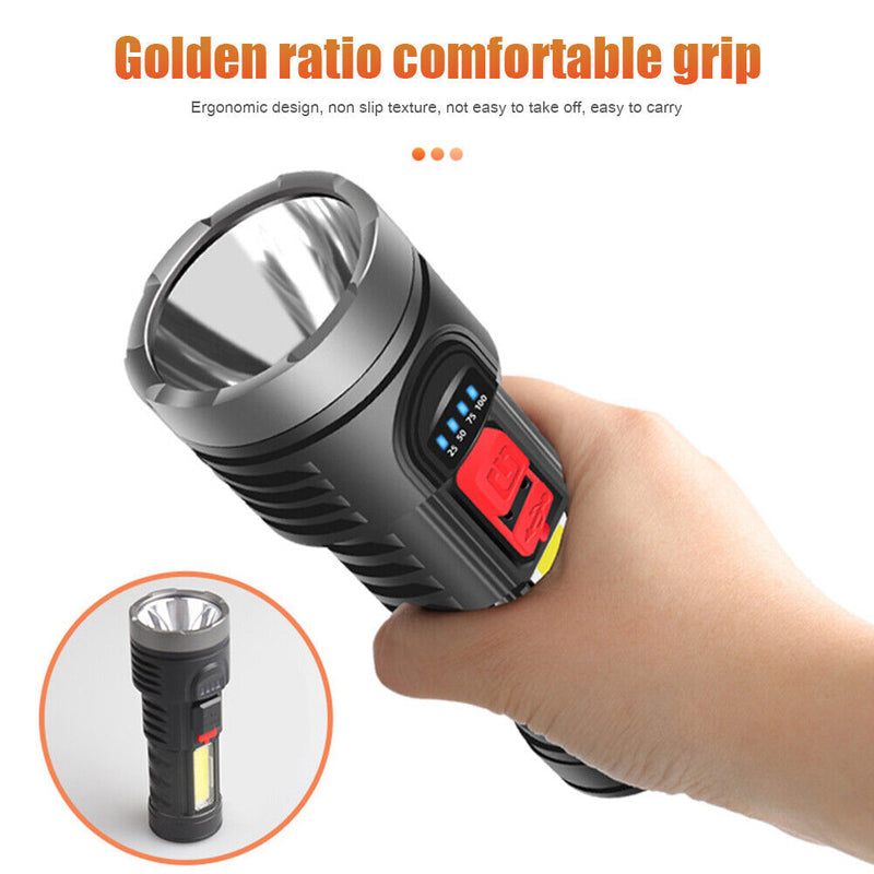 XPG+COB Rechargeable Torch Warning Lantern for Outdoor Camping Hiking Fishi