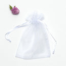 100pcs Organza Drawstrings Bags Christmas Gifts Candy Yarn Pouch (E White) Newly