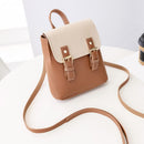 Fashion PU Leather Hit Color Girls School Bags Splicing Flap Women Shoulder Bags