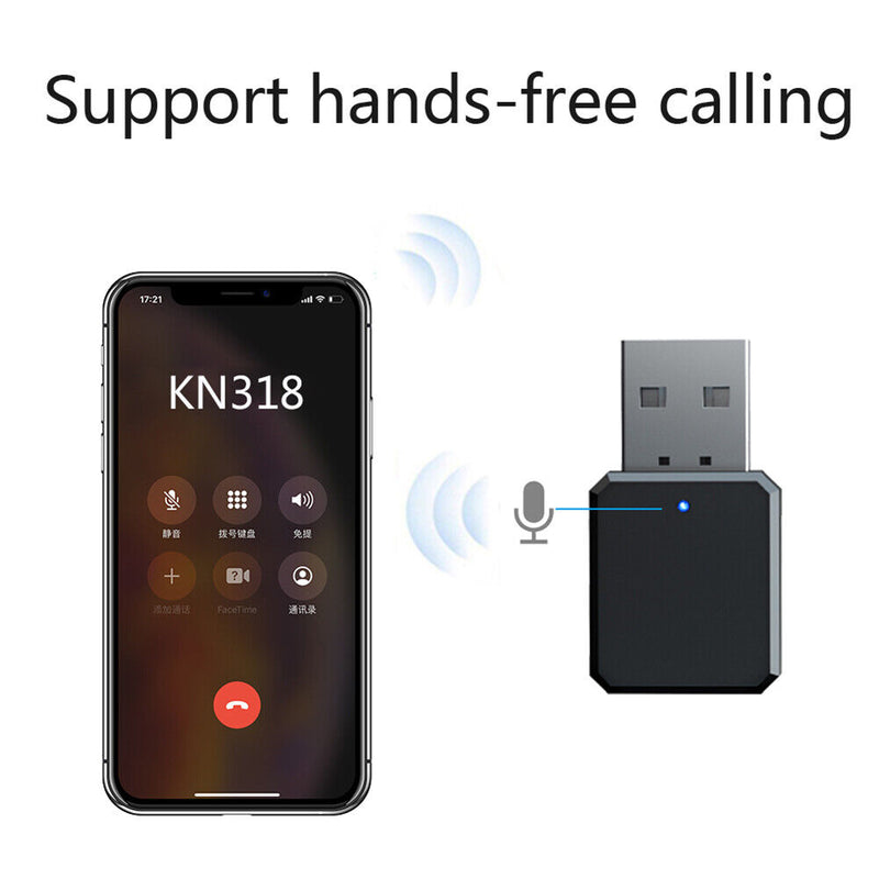 KN318 Wireless Bluetooth 5.1 Receiver 3.5mm Transmitter Adapter for Car Audio