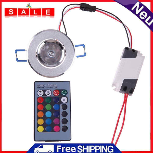 AC 85~265V 16 Color Change 3W RGB LED Spot Light Spotlight Ceiling Bulb with