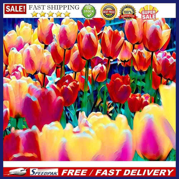 Colorful Flower Oil Paint By Number Kit DIY Drawing Canvas Picture for Adults