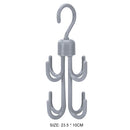 360 Degree Rotatable Hanger Double Layer Hook Bag Tie Storage Rack (Grey) Newly