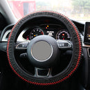 38cm Universal Ice Silk Car Steering Wheel Cover Case Breathable Black Red Newly