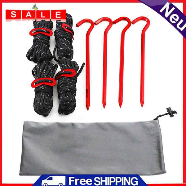 4mm Camping Tent Reflective Wind Rope Buckle Ground Nail Set Camping Accessories