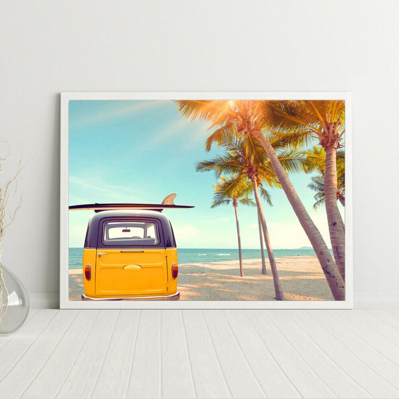 Vacation Bus Oil Paint Painting Wall Decoration Pictures Posters for Living Room
