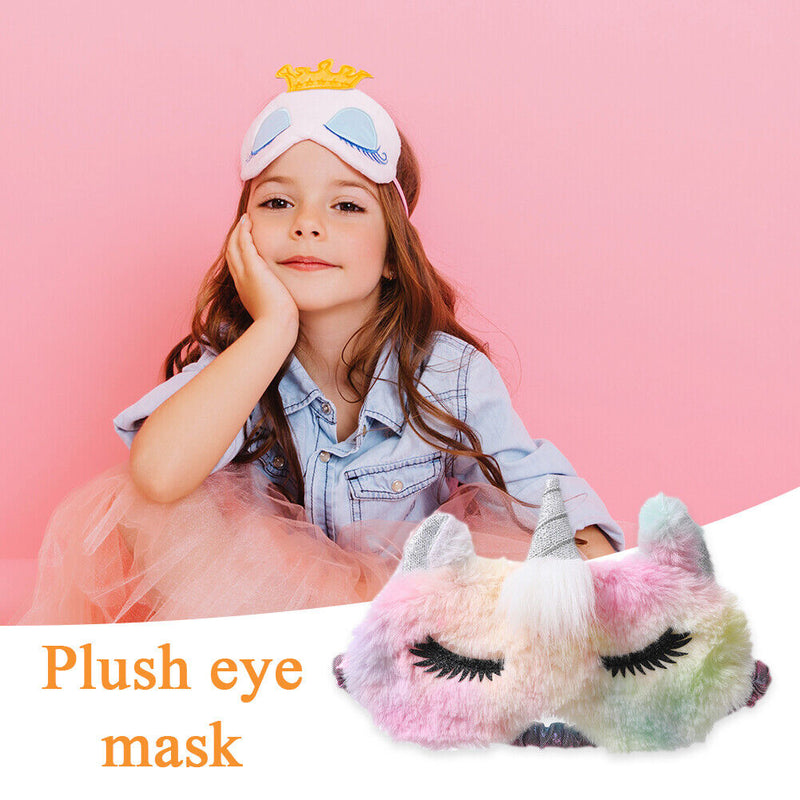 Cute Big Eye Eyepatch Plush Kids Blindfold Sleeping Eye Shade (Colorful B) Newly