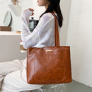 Women Handbag Large Capacity Shoulder Bag Lady Retro PU Leather Shopping Totes