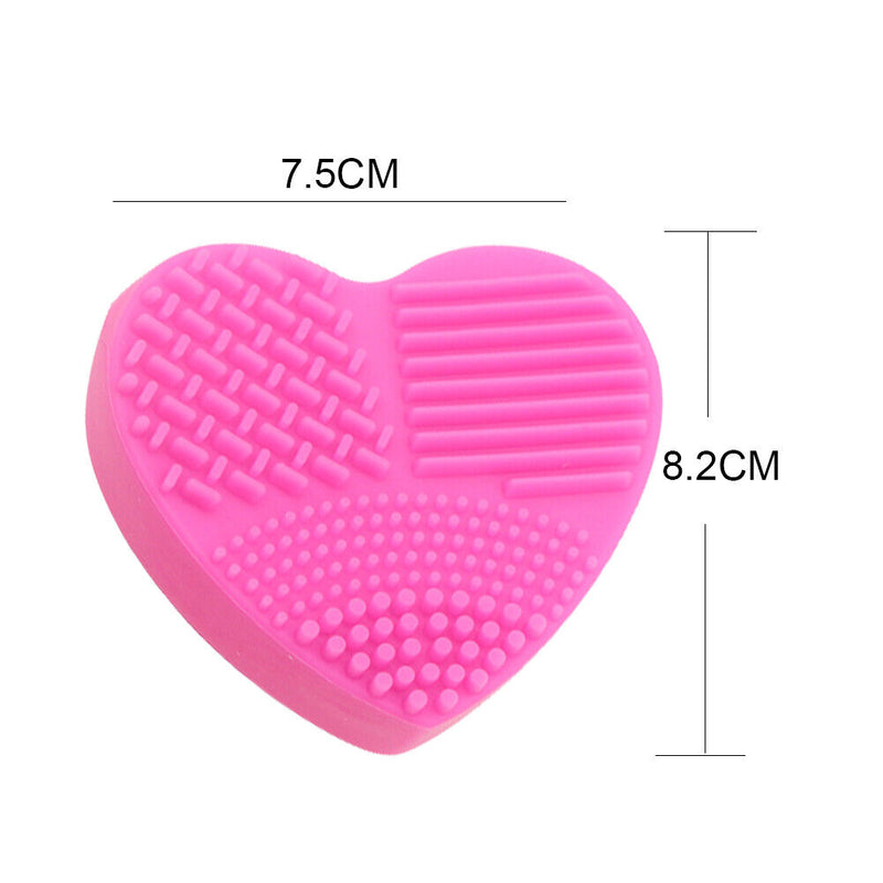 Silicone Makeup Brush Cleaner Scrubber Board Pad Heart-shaped Make Up Clean