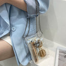 Women Solid Color Clear Messenger Bag Fashion Ladies Chain Mini Purse Phone Bags