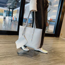 2pcs/set Women Leather Handbag Clutch Solid Totes Fashion Casual Shoulder Bag