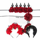 Bridal Headpiece Red Rose Crown Hair Wreath Wedding Garland Halloween Headbands