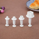 4pcs Plastic Plum Blossom Spring Fondant Cake Molds Cookies Baking Mould