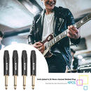 4pcs 6.35mm Male 1/4"" Mono Jack Audio Plug Connector Jack Adapter for Mic