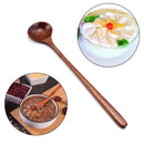 Japanese-Style Mixing Round Soup Scoops Long Handle Wooden Spoon Tea Spoons