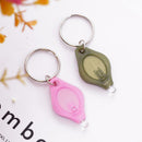 Small Compact Keyring LED LIGHT TORCH White Keychain Portable Flashlight D9D8