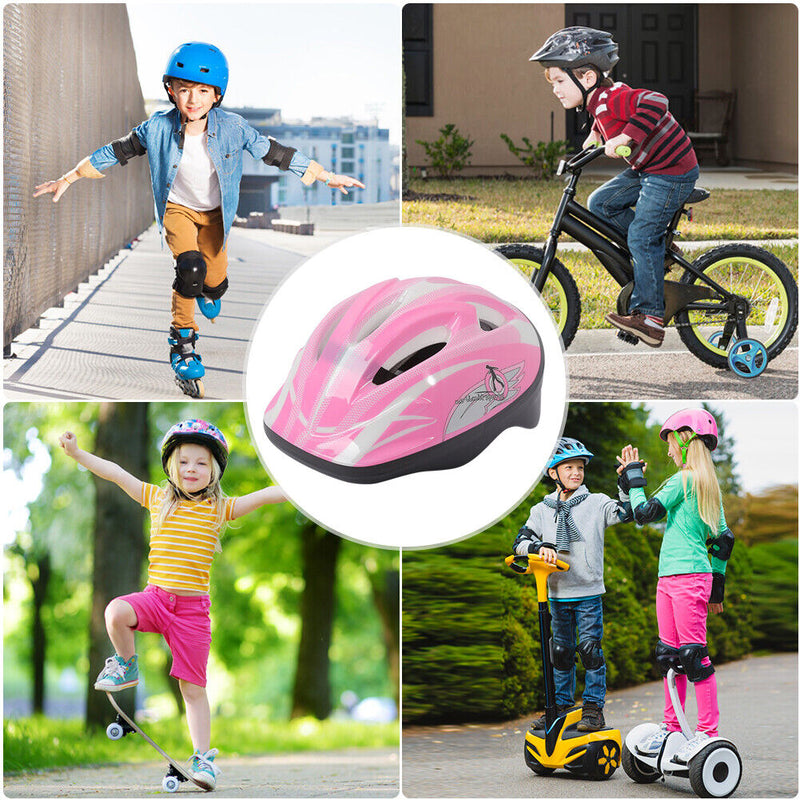 Childrens Riding Helmet Anti Drop Cartoon Sports Bicycle Helmet (Pink) Newly