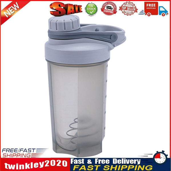 500ML Water Shaker Cup Outdoor Travel Sports Water Bottle Drinkware (Grey) Newly