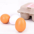 6pcs Kids Wooden Simulation Eggs Kitchen Pretend Play Easter Decor Children Toys