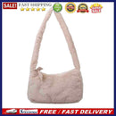Retro Solid Color Underarm Bag Portable Women Plush Top-handle Pouch Party Purse