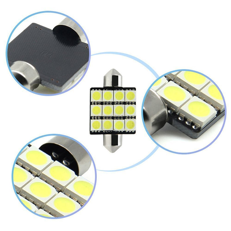 Error Canbus White Festoon Light Car LED Reading Bulbs C5W Dome Lamp For 4Pcs