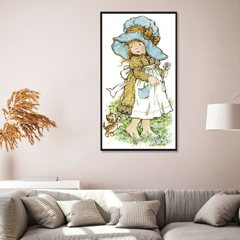 11CT Printed Partial Cross Stitch Craft Cute Girl Artwork Decor (VIP066)
