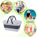 Folding Camping Storage Box with Handle Portable Picnic Fruits Basket Supplies