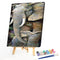 Elephant Mom and Son Oil Paint By Numbers Kits Canvas DIY Animal Home Decoration