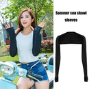 Riding Fishing Cooling Shawl Arm Sleeves Sun Protection Ice Warmer (Black)