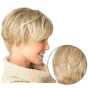 BIN Short Cut Blond Straight Layered Synthetic Hair Wig For Women Gift M9C0