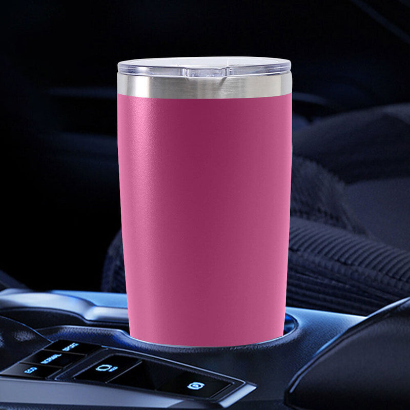 Thermal Car Cup Stainless Coffee Vacuum Insulated Water Bottle (Dark Pink) Newly
