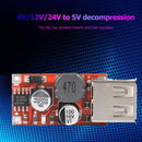 10*DC-DC Step Down Car Charger Power Module 9/12/24V to 5V3A USB Buck Board
