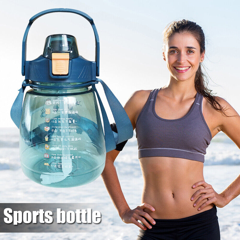 1300ml Drinking Water Bottle Big Belly Water Jug Cup Sports Bottle (Blue) Newly