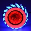 Dual Halo Motorcycle 12V-85V Projector Hi/Lo Beam LED Red Blue Halo Newly