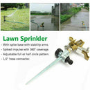 Water Sprinkler Garden Lawn Impulse Metal Spike Grass Hose 360 Degrees K1F9