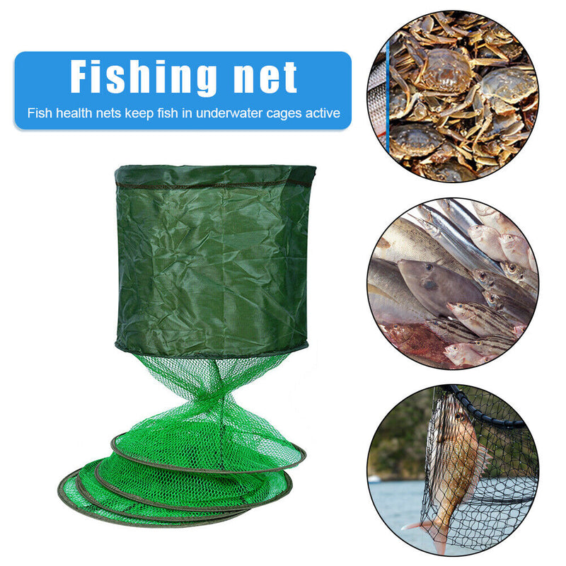 Fish Basket Live Fish Net Folding Glue Coating Fishing Tackle (25x150cm) Newly
