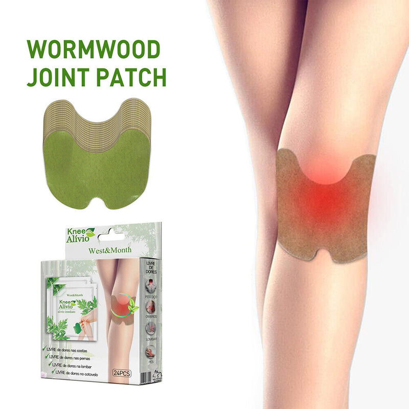 24x Knee Relief Patches Knee Joint Chinese Wormwood Extract Self-Heating St