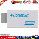 WII to HDMI-compatible Converter Full HD 1080P Wii 2 Adapter 3.5mm (White) Newly