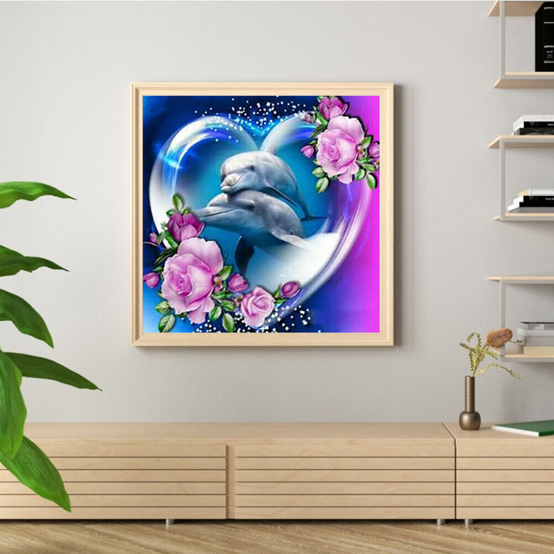 Oil Paint By Numbers Picture DIY Painting Dolphin Animal Nature House Decor Kit