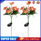 2x LED Solar Garden Orchid Light Waterproof Landscape Fence Decor (Orange)