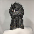 Rhinestone Headband Pirate Hat Durag Cap Rhinestone Turban Hat Fishnet Grid Hat