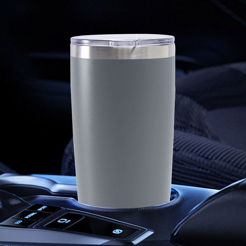 Thermal Car Mug Cup Stainless Coffee Vacuum Insulated Water Bottle (Grey)